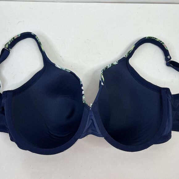 Cacique Size 38F Bra Lightly Lined Full Coverage Underwired Blue Floral Women’s - Picture 7 of 12